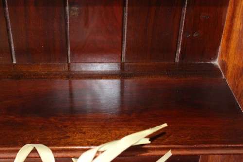 A spectacular solid Imbuia "gabled" display buffet server with cutlery drawers & spacious shelves!