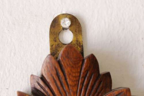 An incredible (large) antique (c1926) hand carved enamel-face wall Barometer and thermometer