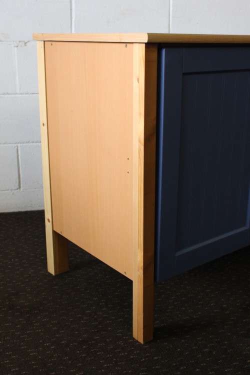 **RS17_Clearance** Lovely modern two-door office credenzas with blue doors and metal handles