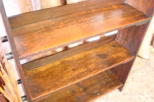 **RS17** A dark Oak bookcase with three shelves, stunning in a study or living room or office!!