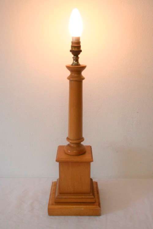 A lovely solid Yellow wood table lamp base, add your own style with a stylish shade.