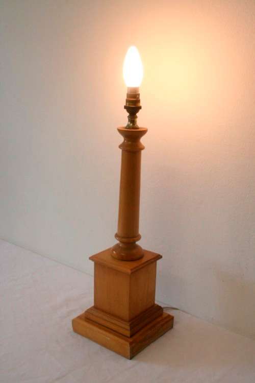 A lovely solid Yellow wood table lamp base, add your own style with a stylish shade.