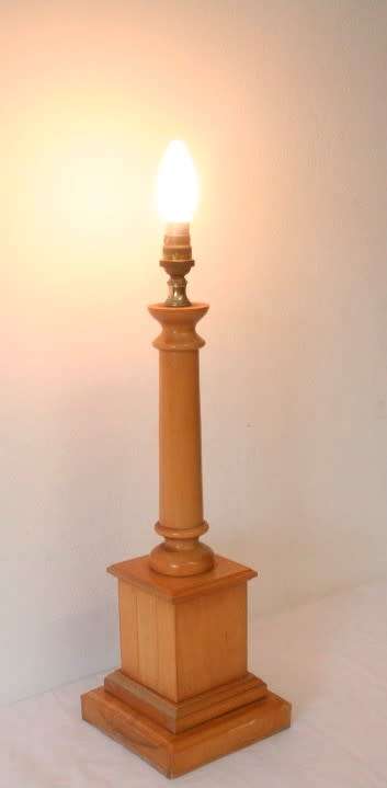 A lovely solid Yellow wood table lamp base, add your own style with a stylish shade.