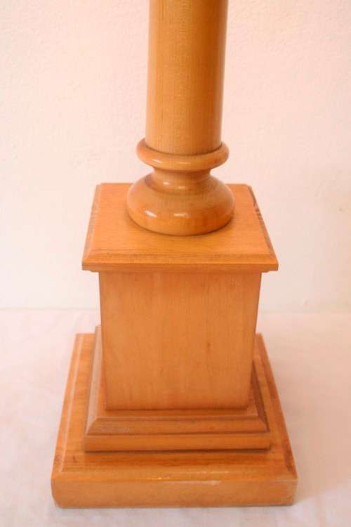A lovely solid Yellow wood table lamp base, add your own style with a stylish shade.