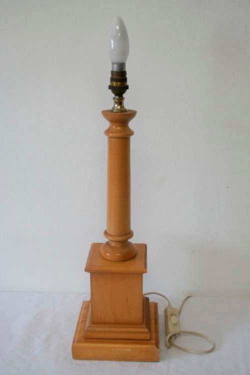 A lovely solid Yellow wood table lamp base, add your own style with a stylish shade.