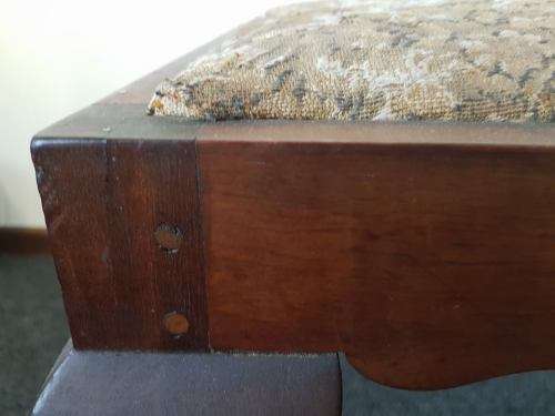 A beautiful and elegant vintage solid imbuia piano stool/ bench with carved ball and claw feet.