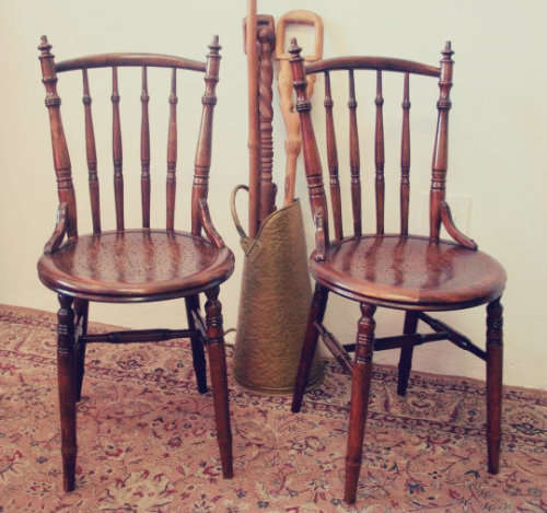 Two stunning vintage globe chairs - beautiful on a patio/ next to a dining table for extra seating!