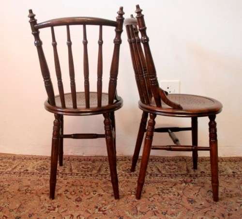Two stunning vintage globe chairs - beautiful on a patio/ next to a dining table for extra seating!