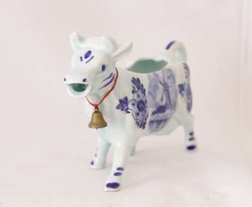 A stunning hand painted blue and white Delft Blauw of Holland porcelain "cow" milk jug/ creamer