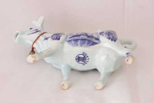 A stunning hand painted blue and white Delft Blauw of Holland porcelain "cow" milk jug/ creamer