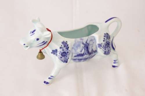 A stunning hand painted blue and white Delft Blauw of Holland porcelain "cow" milk jug/ creamer