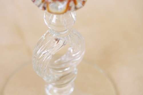 **RS17** A stunning tall vintage "Retro" amber-brown glass stemmed vase in gorgeous condition