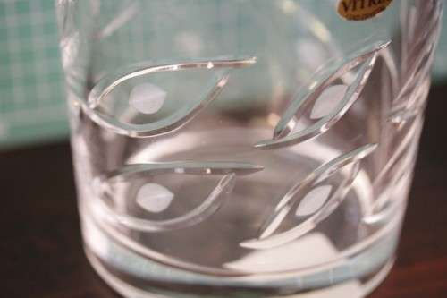A magnificent modern designed Bohemia hand-cut Vitria lead crystal 1200ml ice bucket - pristine!!