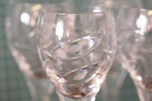 Beautiful boxed set of 6x modern designed Bohemia hand-cut Vitria lead crystal 90ml liqueur glasses