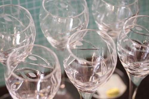 Beautiful boxed set of 6x modern designed Bohemia hand-cut Vitria lead crystal 90ml liqueur glasses