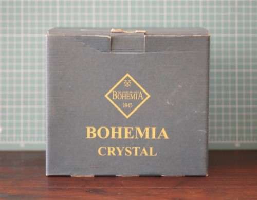 Beautiful boxed set of 6x modern designed Bohemia hand-cut Vitria lead crystal 90ml liqueur glasses