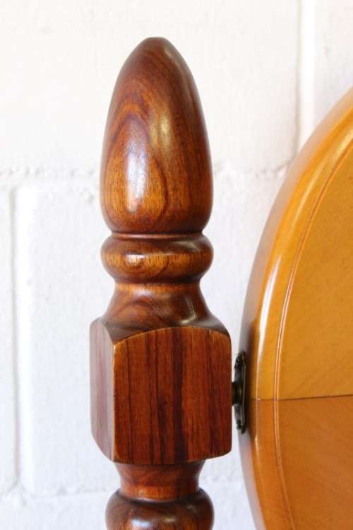 A stunning & well made 2-drawer Yellow wood & Imbuia marble-top dressing table with a tilting mirror