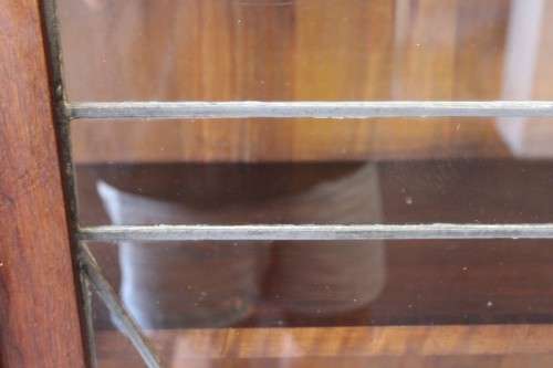 A stunning antique Art Deco 4-shelf lead-glass door front double door book case/ display cabinet
