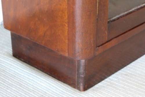 A stunning antique Art Deco 4-shelf lead-glass door front double door book case/ display cabinet