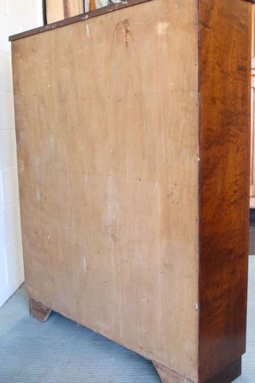 A stunning antique Art Deco 4-shelf lead-glass door front double door book case/ display cabinet