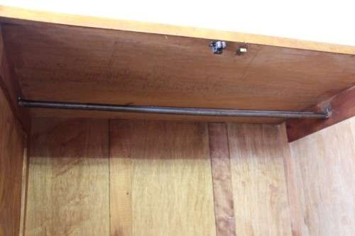An awesome vintage three-door, two division wardrobe w/ a "full-length" centre mirror & ample space
