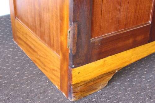 An awesome vintage three-door, two division wardrobe w/ a "full-length" centre mirror & ample space