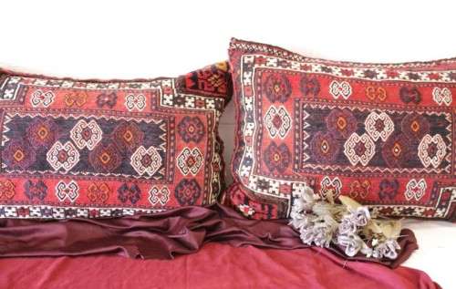 Two incredible large (double sided) hand-stitched Berber Persian floor cushion in awesome condition