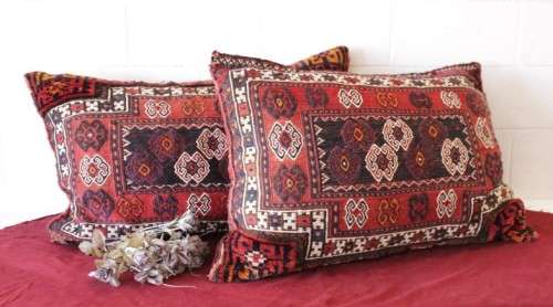 Two incredible large (double sided) hand-stitched Berber Persian floor cushion in awesome condition