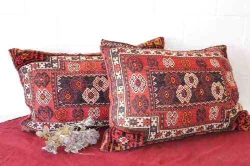 Two incredible large (double sided) hand-stitched Berber Persian floor cushion in awesome condition