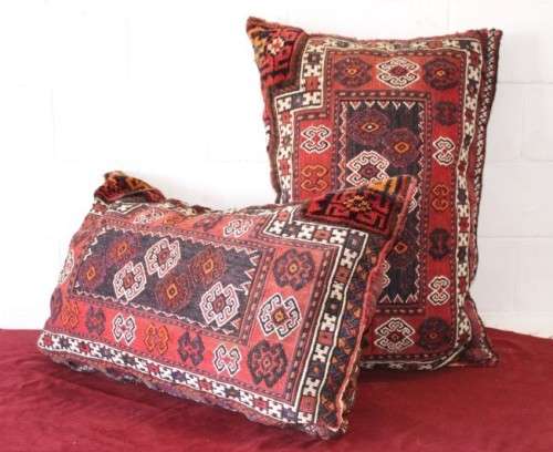 Two incredible large (double sided) hand-stitched Berber Persian floor cushion in awesome condition