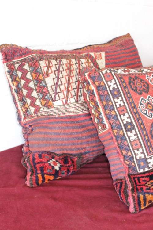 Two incredible large (double sided) hand-stitched Berber Persian floor cushion in awesome condition