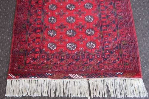 Spectacular long (3m) traditional red Pakistani Bokhara Persian runner carpet in fabulous condition