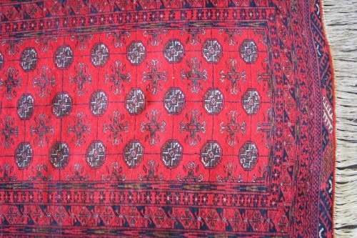 Spectacular long (3m) traditional red Pakistani Bokhara Persian runner carpet in fabulous condition