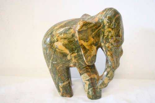 **RS17** Two stunning and beautifully carved stone African elephant. Lovely on display.