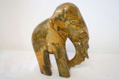 **RS17** Two stunning and beautifully carved stone African elephant. Lovely on display.