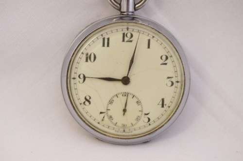 **RS17** Fabulous antique Swiss made 15-jewel nickle plated pocket watch with an enamelled face