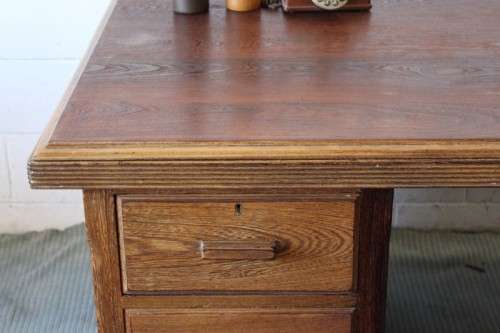 **RS17_Clearance** Vintage solid partridge wood 6-drawer executives desk in wonderful condition