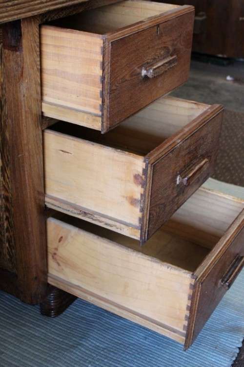 **RS17_Clearance** Vintage solid partridge wood 6-drawer executives desk in wonderful condition