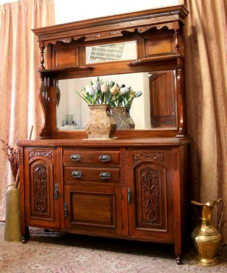 A spectacular antique Victorian oak buffet server once owned by John Smith Moffat; The Moffat Treaty