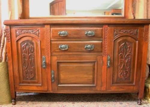 A spectacular antique Victorian oak buffet server once owned by John Smith Moffat; The Moffat Treaty