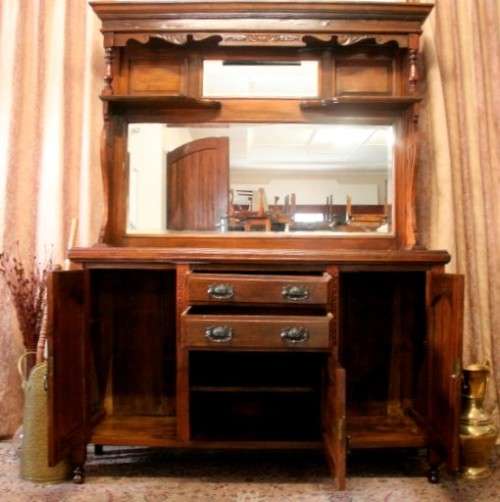 A spectacular antique Victorian oak buffet server once owned by John Smith Moffat; The Moffat Treaty
