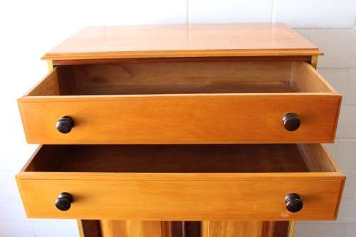 An awesome Yellowwood and Imbuia (jongmans kas) wardrobe with two large top drawers