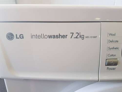 An awesome white LG Intellowasher 7.2kg front loader washing machine model: WD-10160F
