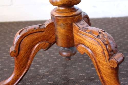 An incredible antique (c1890's) Victorian walnut octagonal sewing table w/ an array of compartments