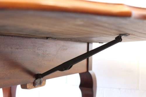 A stunning vintage solid imbuia drop-leaf dining table with beautiful slender Queen Anne legs