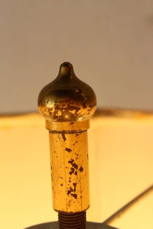 **RS17** A stunning & beautifully made 3-lamp floor standing brass reading lamp w/ large white shade