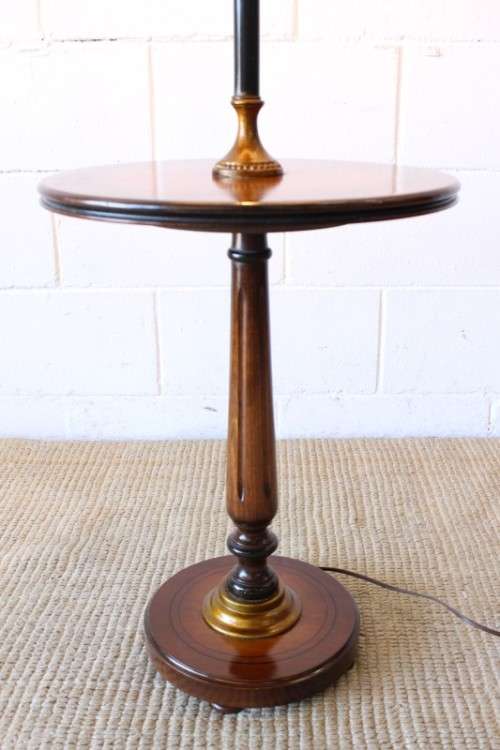 **RS17** A beautifully made vintage floor standing reading lamp with table tray and large shade