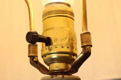 **RS17** A beautifully made vintage floor standing reading lamp with table tray and large shade