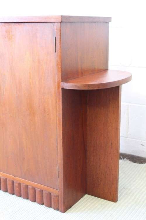 An awesome antique Art Deco bathroom cupboard with a single door and side shelves