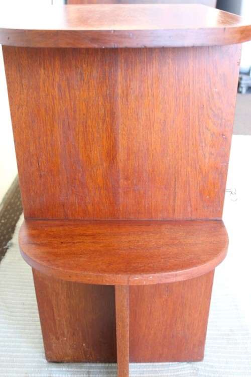 An awesome antique Art Deco bathroom cupboard with a single door and side shelves